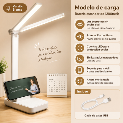 Lámpara de Mesa 2 en 1 Recargable